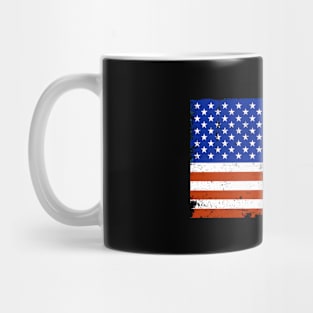 Vintage Chicken American Flag Gift Mug